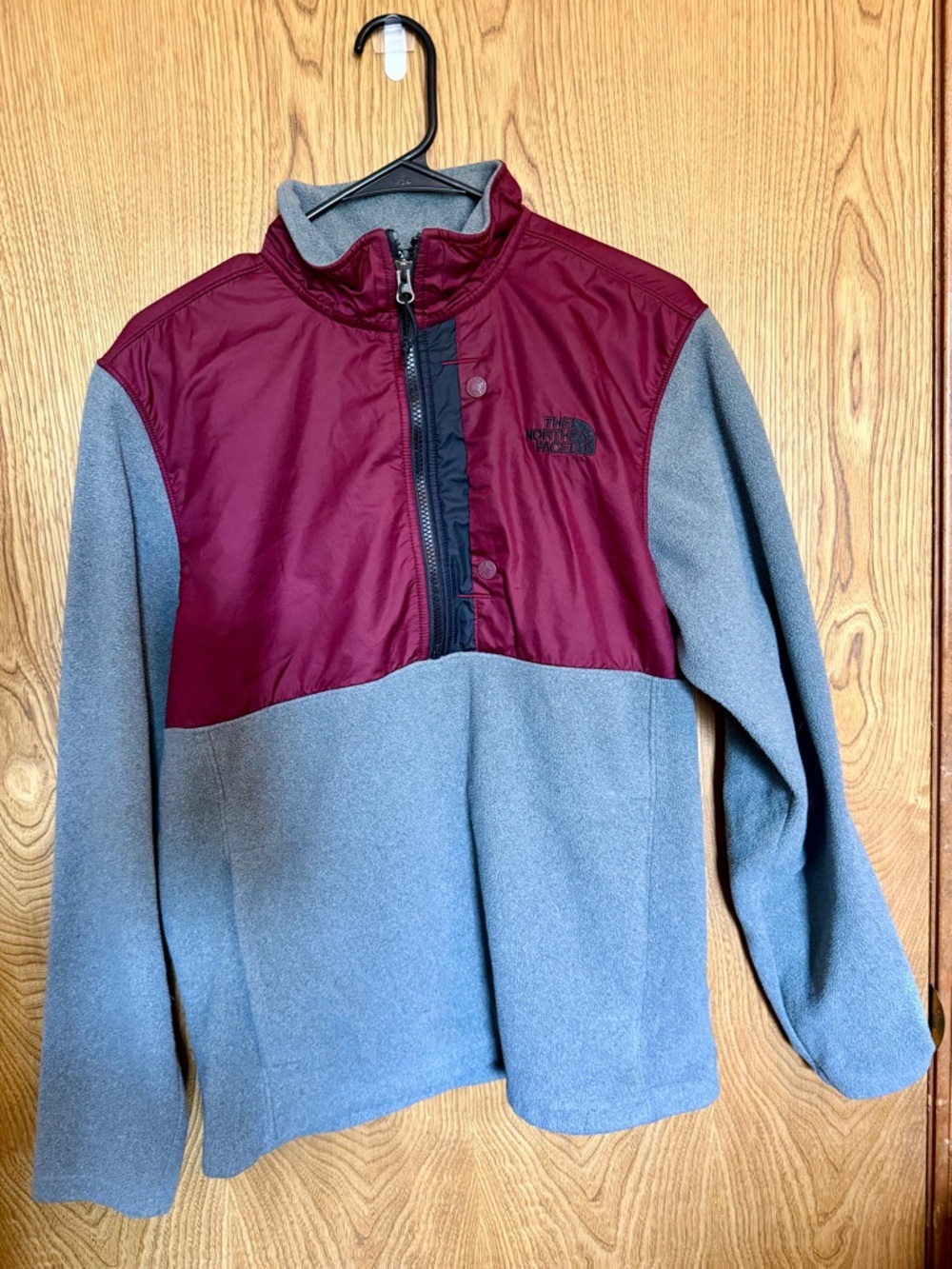 The North Face Maroon and Gray Men’s Half-Zip Fleece Pullover
